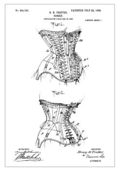Patenttegning - Korset I Plakat (21x29.7 cm (A4))