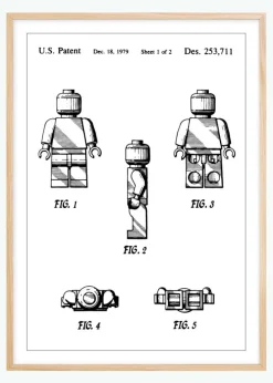 Patenttegning - Lego I Plakat (21x29.7 cm (A4))