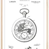 Patenttegning - Lommeur - Hvid Plakat (21x29.7 cm (A4))