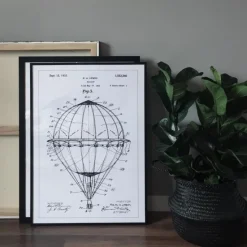 Patenttegning - Luftballon - Hvid Plakat (21x29.7 cm (A4))