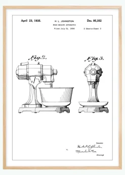 Patenttegning - Mixer II Plakat (21x29.7 cm (A4))