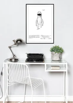 Patenttegning - Muppets - Kermit II Plakat (21x29.7 cm (A4))