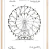 Patenttegning - Pariserhjul - Hvid Plakat (21x29.7 cm (A4))