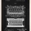 Patenttegning - Skrivemaskine - Sort Plakat (21x29.7 cm (A4))