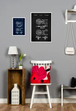 Patenttegning - Star Trek - USS Enterprise - Blå Plakat (21x29.7 cm (A4))