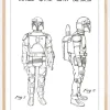 Patenttegning - Star Wars - Boba Fett - Hvid Plakat (21x29.7 cm (A4))