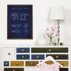 Patenttegning - Star Wars - Walker - Blå Plakat (21x29.7 cm (A4))