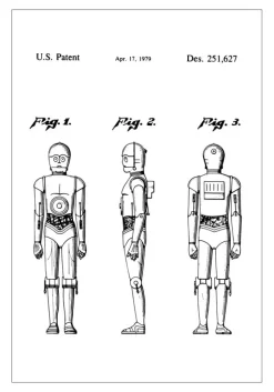 Patenttegning - Star Wars - C-3PO Plakat (21x29.7 cm (A4))