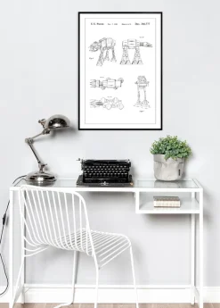 Patenttegning - Star Wars - Walker - Hvid Plakat (21x29.7 cm (A4))