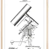Patenttegning - Teleskop - Hvid Plakat (21x29.7 cm (A4))