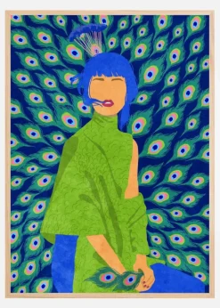 Peacock woman Plakat (21x29.7 cm (A4))