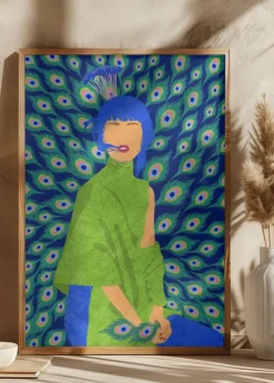Peacock woman Plakat (21x29.7 cm (A4))