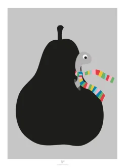 Pear - Grey Plakat (30x40 cm)