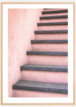 Pink stairs Plakat (21x29.7 cm (A4))
