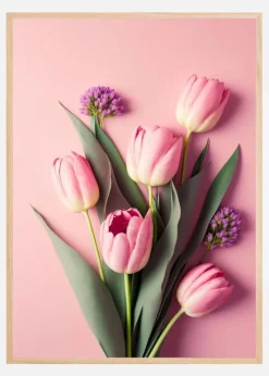 Pink Tulips Plakat (21x29.7 cm (A4))