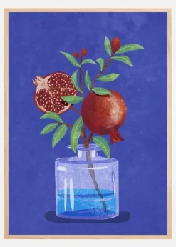 Pomegranate in Vase Plakat (21x29.7 cm (A4))