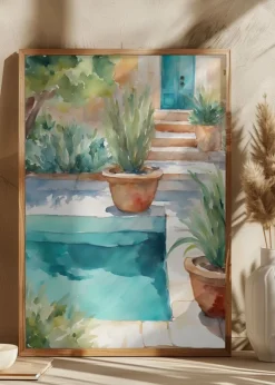 Pool with plants Plakat (21x29.7 cm (A4))