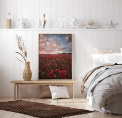 Poppy Field In Sweden Plakat (21x29.7 cm (A4))