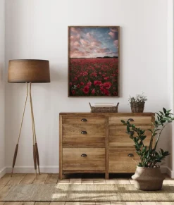 Poppy Field In Sweden Plakat (21x29.7 cm (A4))