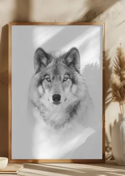 Portrait of a Timber Wolf Plakat (21x29.7 cm (A4))