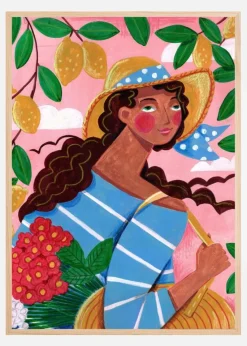 Portrait woman in Amalfi coast Italy Plakat (21x29.7 cm (A4))