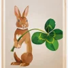 Rabbit with clover Plakat (21x29.7 cm (A4))