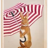 Rabbit with Umbrella Plakat (21x29.7 cm (A4))