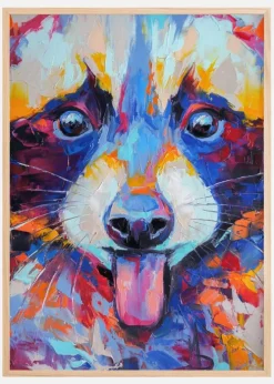 Raccoon Painting II Plakat (21x29.7 cm (A4))