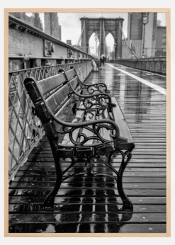 Rainy day on the bridge Plakat (21x29.7 cm (A4))