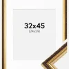 Ramme Abisko Guld 32x45 cm - Passepartout Hvid 25x30 cm