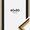 Ramme Abisko Guld 60x80 cm - Passepartout Sort 50x70 cm