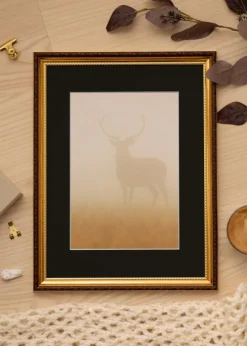 Ramme Abisko Guld 15x20 cm - Passepartout Sort 4x5 inches (10,16x12,7 cm)