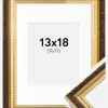 Ramme Abisko Guld 13x18 cm - Passepartout Hvid 10x12 cm