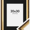 Ramme Abisko Guld 20x30 cm - Passepartout Sort 15x21 cm (A5)
