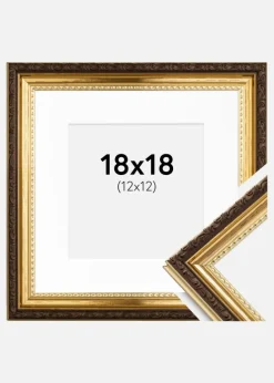 Ramme Abisko Guld 18x18 cm - Passepartout Hvid 13x13 cm