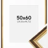 Ramme Abisko Guld 50x60 cm - Passepartout Hvid 14x18 inches (35,56x45,72 cm)