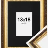Ramme Abisko Guld 13x18 cm - Passepartout Sort 7x10 cm