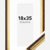 Ramme Abisko Guld 18x35 cm - Passepartout Hvid 4x10 inches (10,16x25,4 cm)