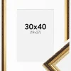 Ramme Abisko Guld 30x40 cm - Passepartout Hvid 20x28 cm