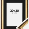 Ramme Abisko Guld 20x30 cm - Passepartout Sort 15x22 cm