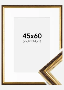 Ramme Abisko Guld 45x60 cm - Passepartout Hvid 12x18 inches (30,48x45,72 cm)