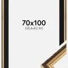 Ramme Abisko Guld 70x100 cm - Passepartout Sort 59,4x84 cm (A1)