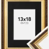 Ramme Abisko Guld 13x18 cm - Passepartout Sort 9x12 cm