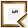 Ramme Abisko Guld 15x15 cm - Passepartout Hvid 10x10 cm
