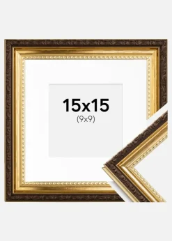 Ramme Abisko Guld 15x15 cm - Passepartout Hvid 10x10 cm