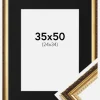Ramme Abisko Guld 35x50 cm - Passepartout Sort 25x35 cm