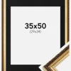 Ramme Abisko Guld 35x50 cm - Passepartout Sort 30x35 cm