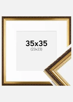 Ramme Abisko Guld 35x35 cm - Passepartout Hvid 24x24 cm