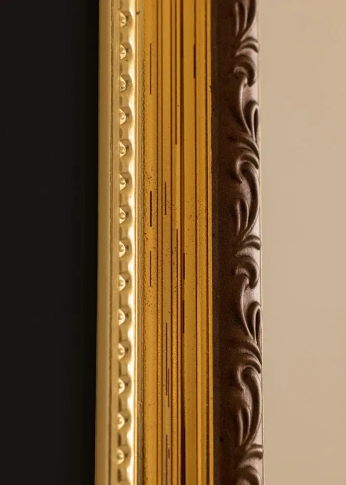 Ramme Abisko Guld 40x40 cm - Passepartout Sort 32x32 cm