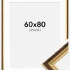 Ramme Abisko Guld 60x80 cm - Passepartout Hvid 50x65 cm